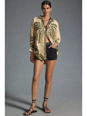 Eugenia Fernández Rihad Monkey Print Buttondown Blouse